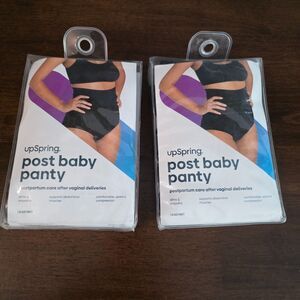 2 UpSpring Underwear Women L/XL 10-16 Black High Waist Postpartum compression